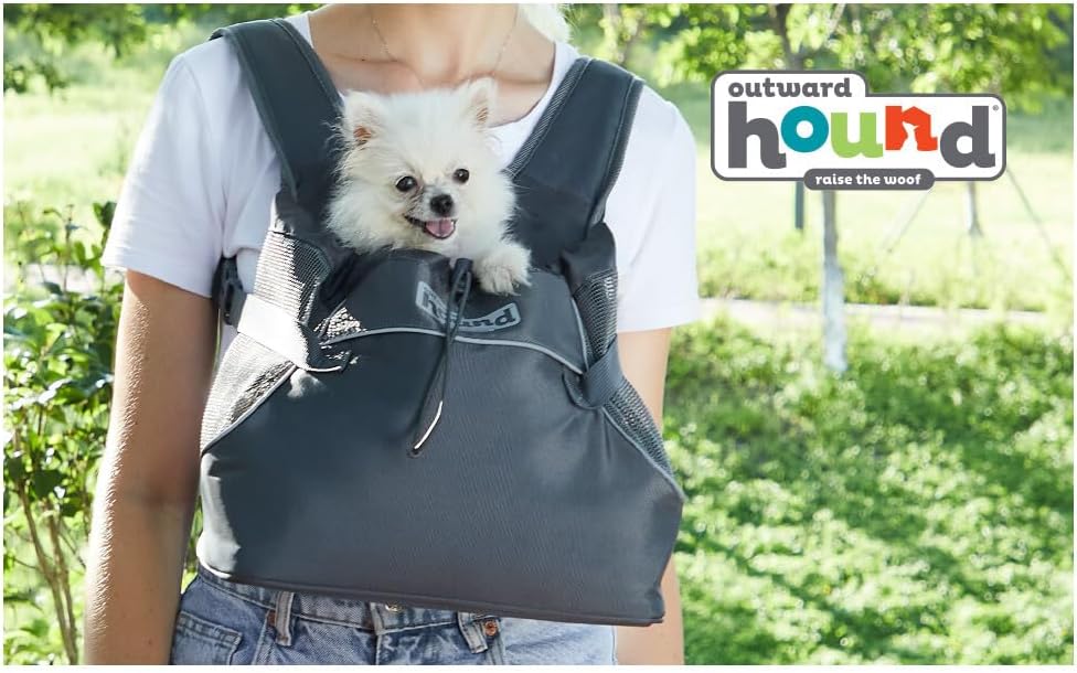 Outward Hound PupPak Dog Front Carrier Small Grey InfiniteWags
