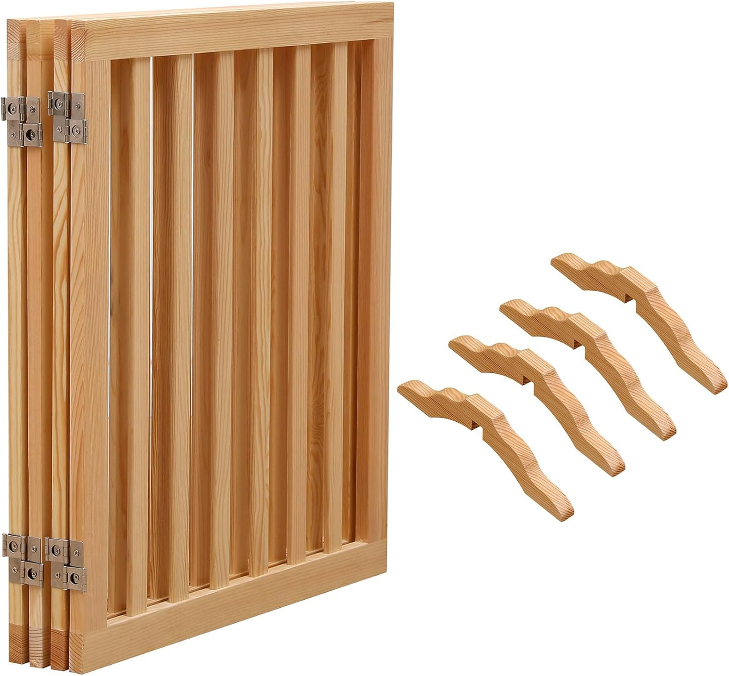 Wooden Pet Gate - Indoor Dog Fence - 23.6" Height-4 Panels Dog Gate InfiniteWags