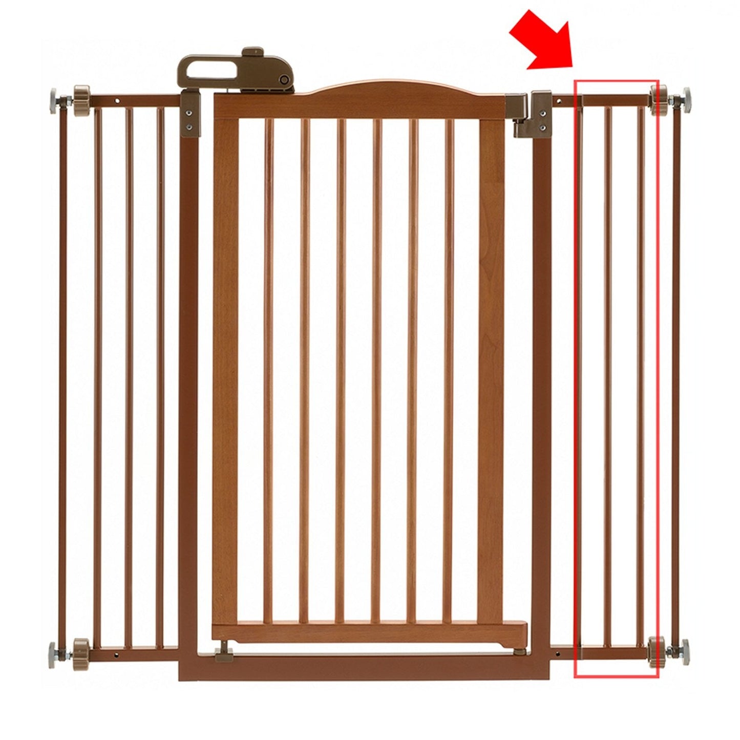 Tall One-Touch Gate II Extension in Brown Richell