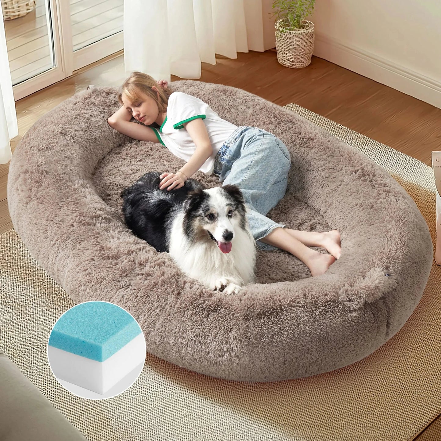Memory Foam Human Dog Bed - Giant Human Dog Bed for Adults InfiniteWags