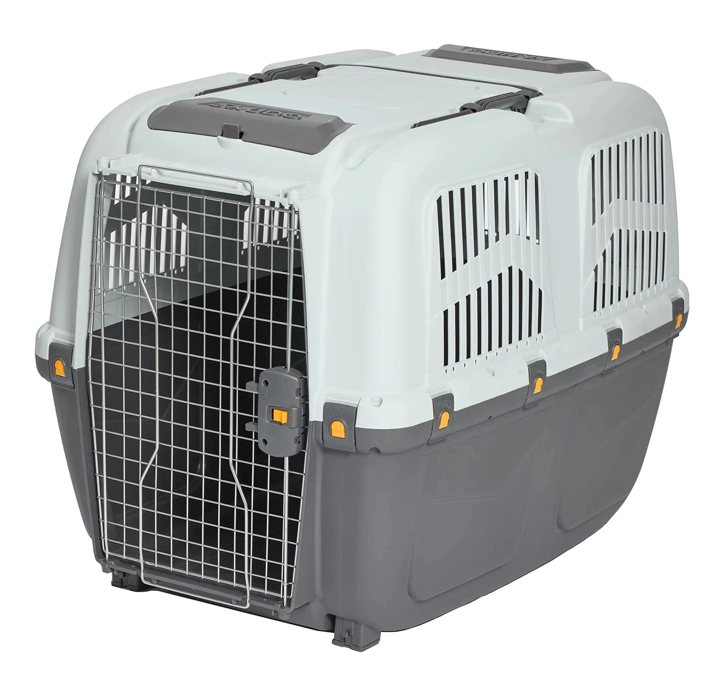 MidWest Homes for Pets Skudo Plastic Carrier Ideal for Large Dog Breeds with an Adult Weight of 71-90 Pounds - Grey InfiniteWags