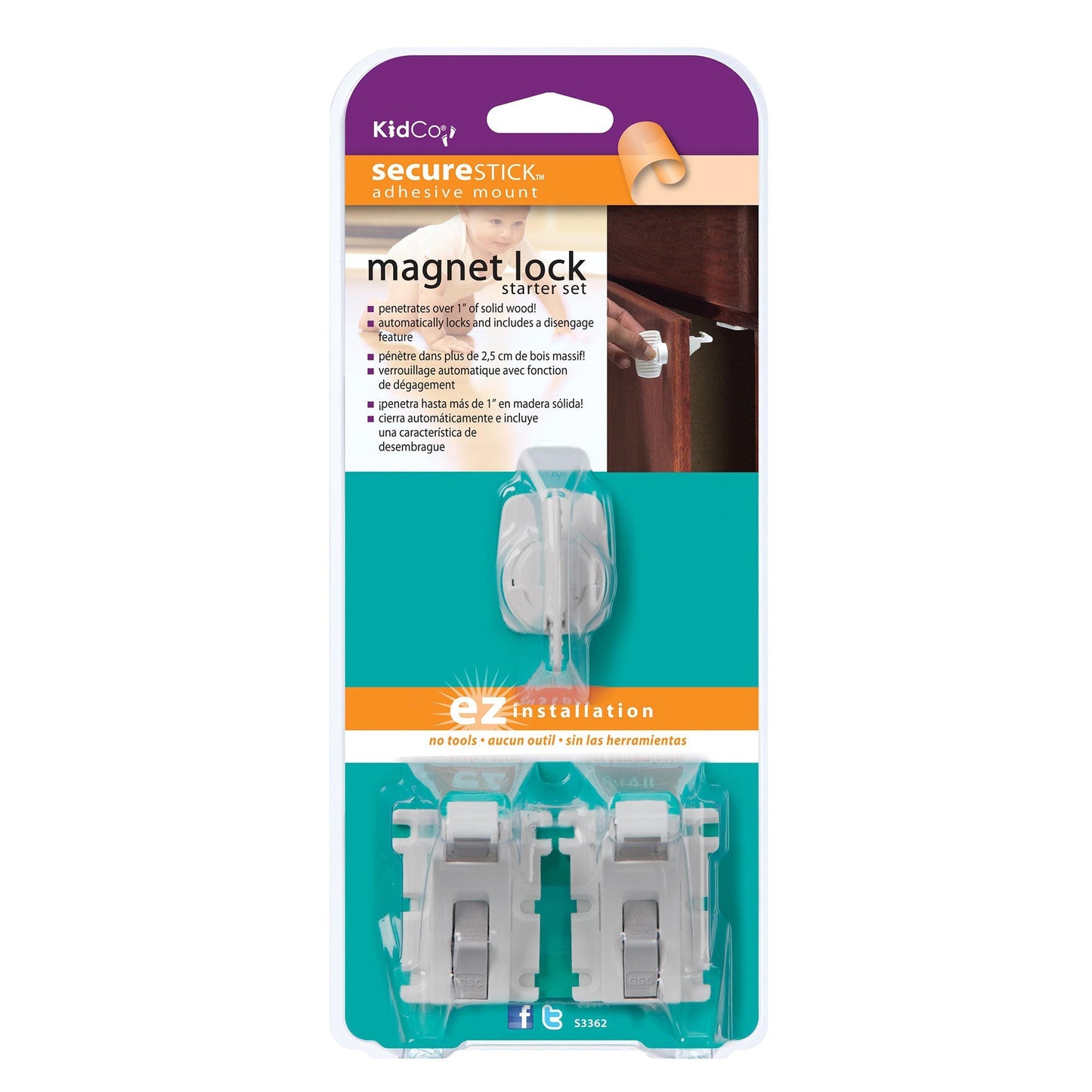 Magnet Lock and Key Adhesive Mount 2 Locks and Key Kidco