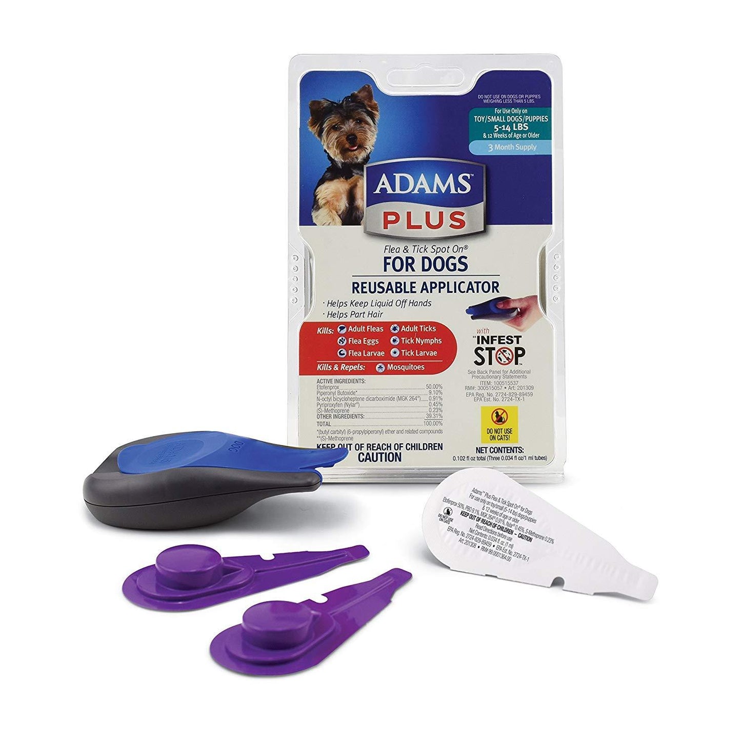 Flea and Tick Spot on Dog Small 3 Month Supply Adams Plus