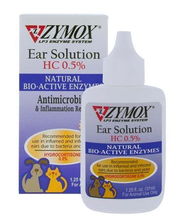 Dog Ear Solution - Zymox Ear Solution With .5% Hydrocortisone 1.25Oz Bottle Zymox