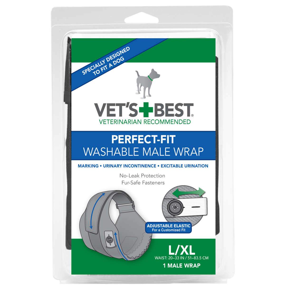 Perfect-Fit Washable Male Wrap 1 pack Vet's Best