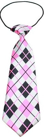 Big Dog Neck Tie Pink Argyle InfiniteWags