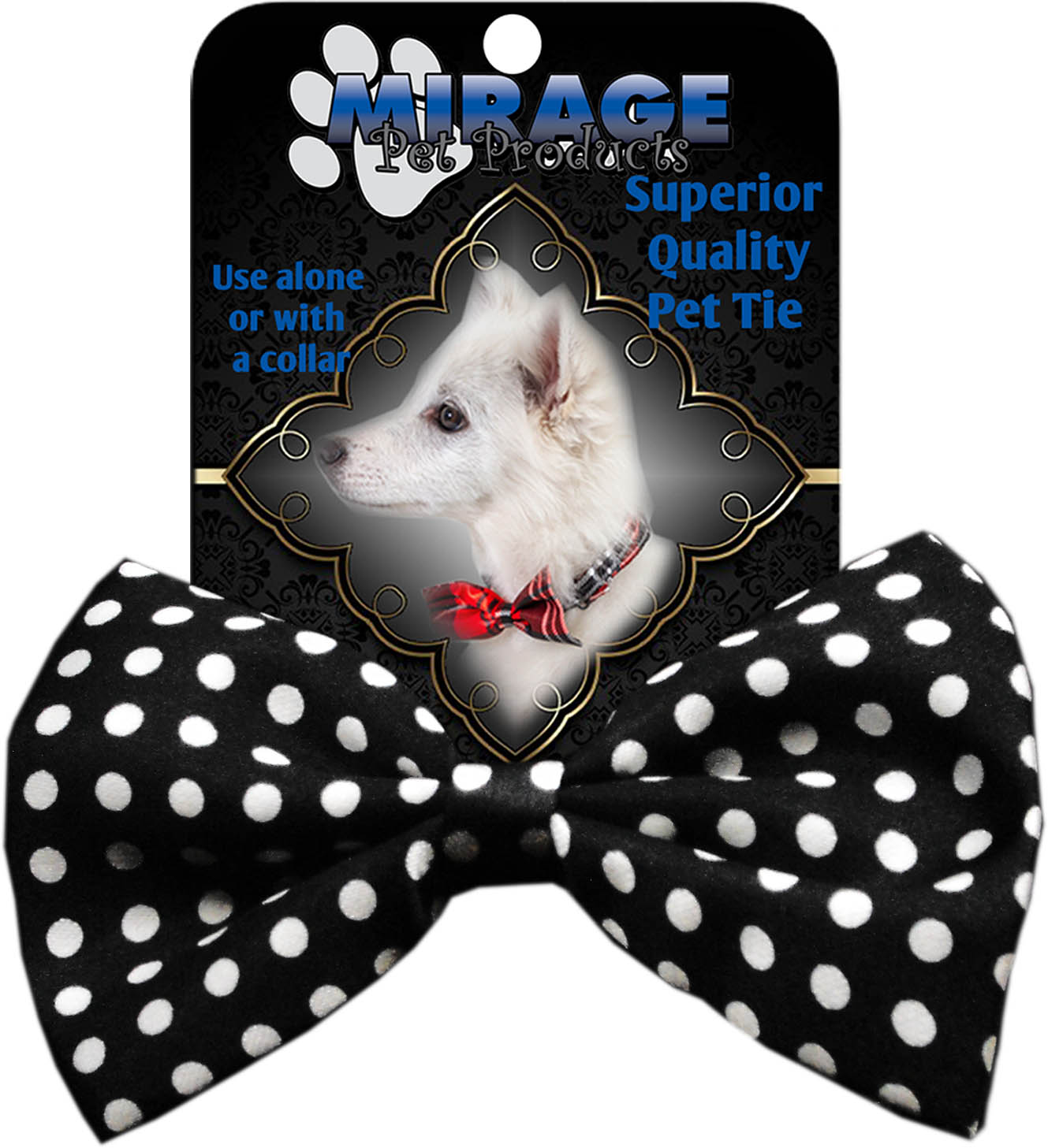 Dog Bow Tie Swiss Dot Black InfiniteWags