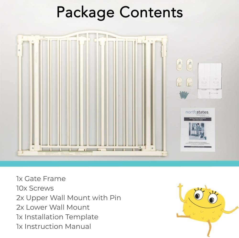 Wall Mounted Pet Gate - Fits Openings 28" - 31.5" wide - North States Deluxe Décor North States