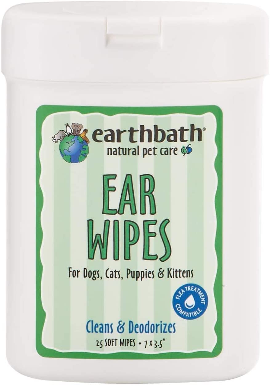 Dog Ear Wipes - Earthbath Ear Wipes with Witch Hazel Fragrance - 25 ct Earthbath