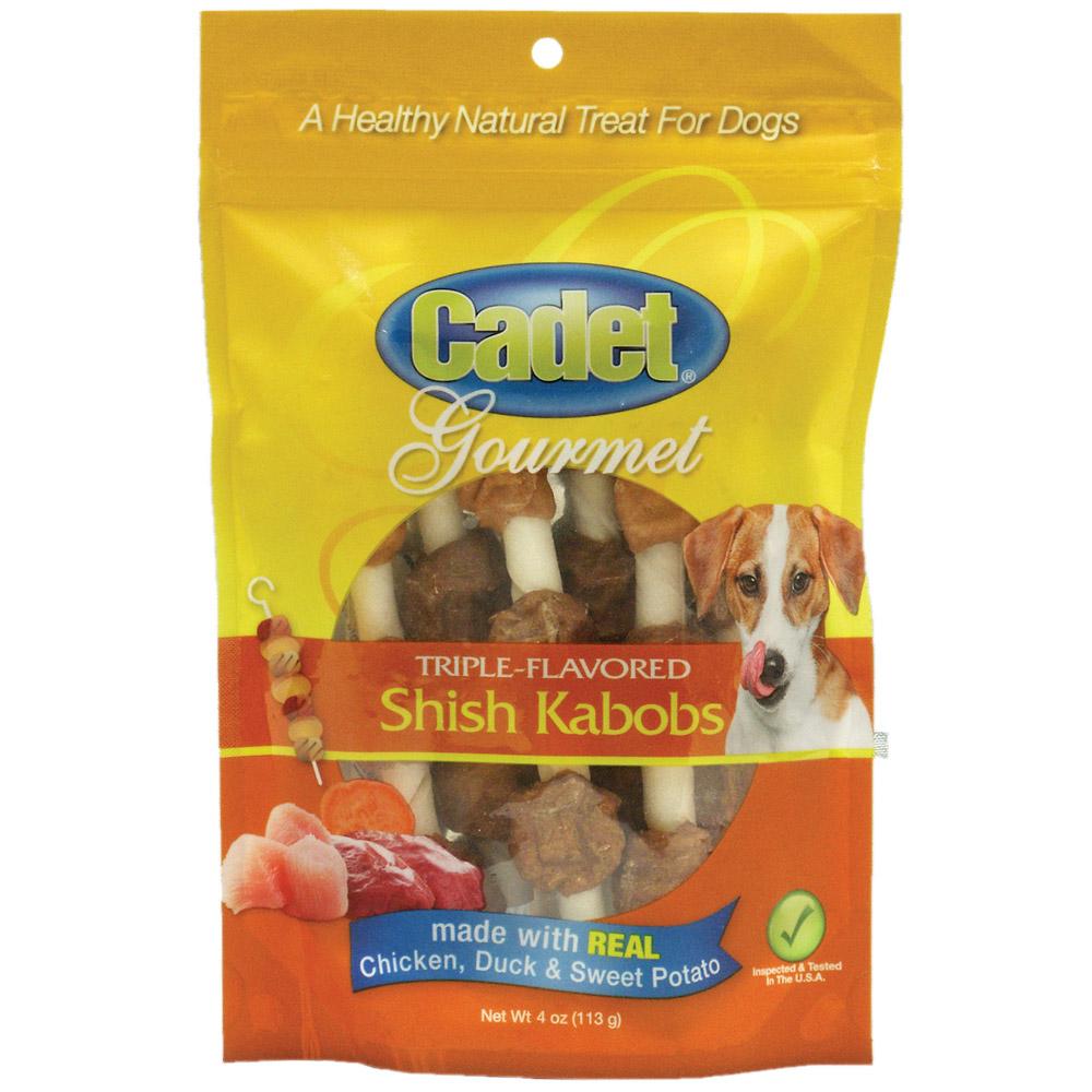 Gourmet Rawhide Shish Kabob Triple Flavor Treats Chicken, Duck and Sweet Potato 4 ounces Cadet