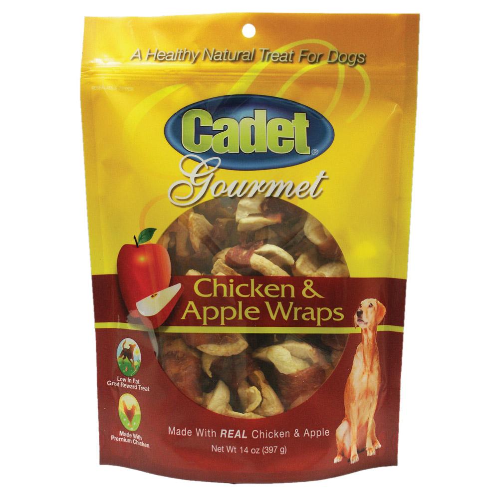 Premium Gourmet Chicken with Apple Wraps Treats 14 ounces Cadet