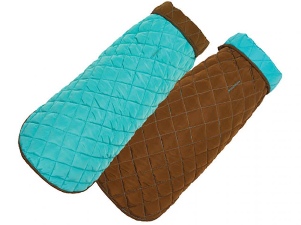 Blue / Brown Winter Dog Coat - Reversible - UpCountry Aqua/Brown Diamond Quilted Coat Dog Jackets UpCountryInc