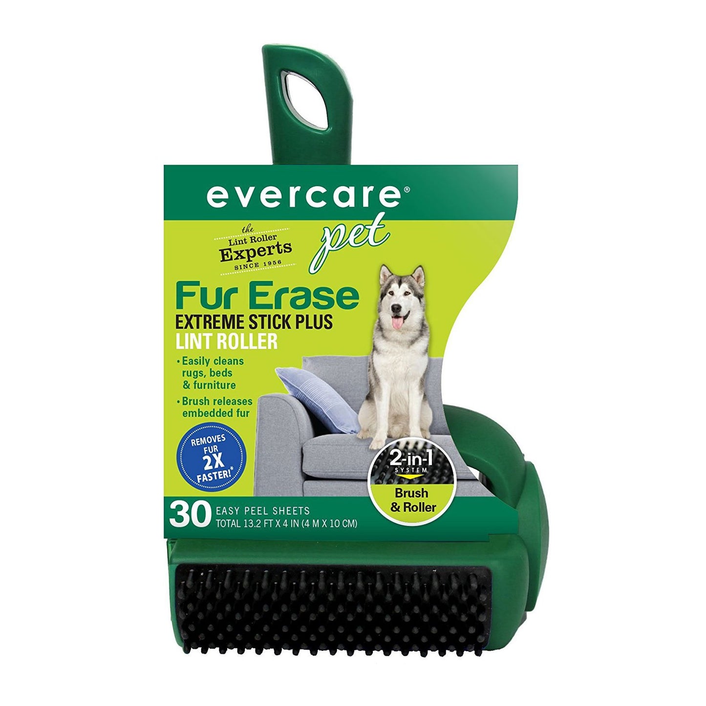 Pet Plus Extreme Stick T-Handle Lint Roller 30 Sheet Evercare