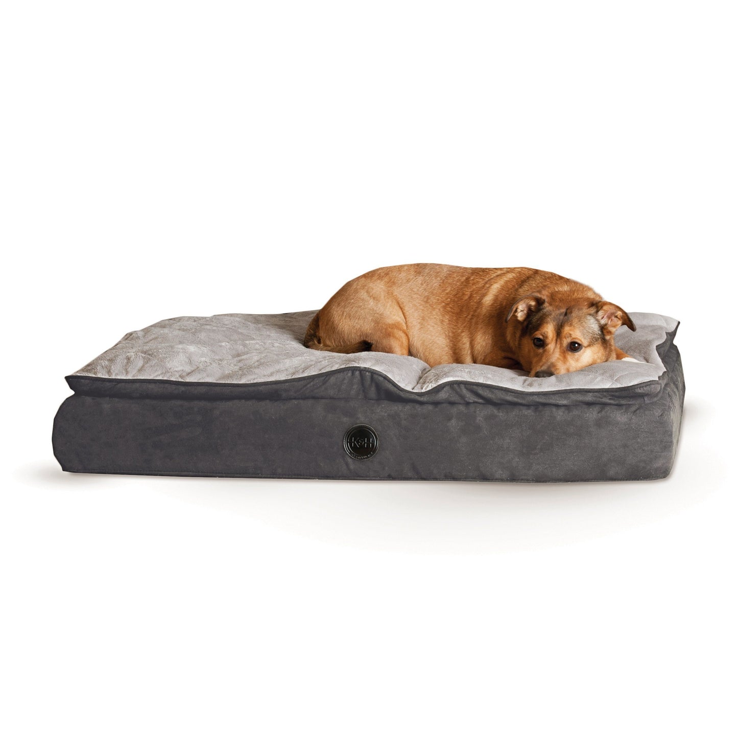 Feather Top Ortho Pet Bed K&H Pet Products Large - 40″ x 50″ x 6.5″ Black / Gray