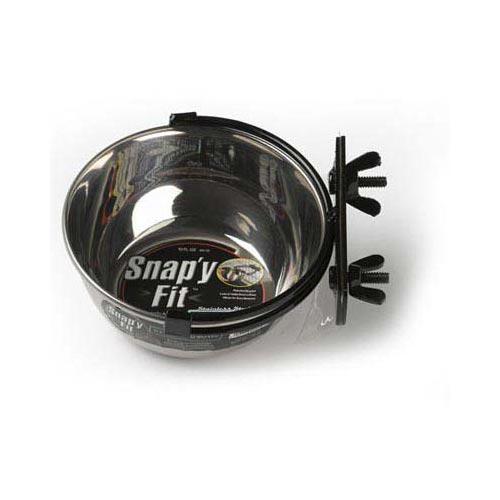 Stainless Steel Snap'y Fit Water and Feed Bowl 10 oz Midwest