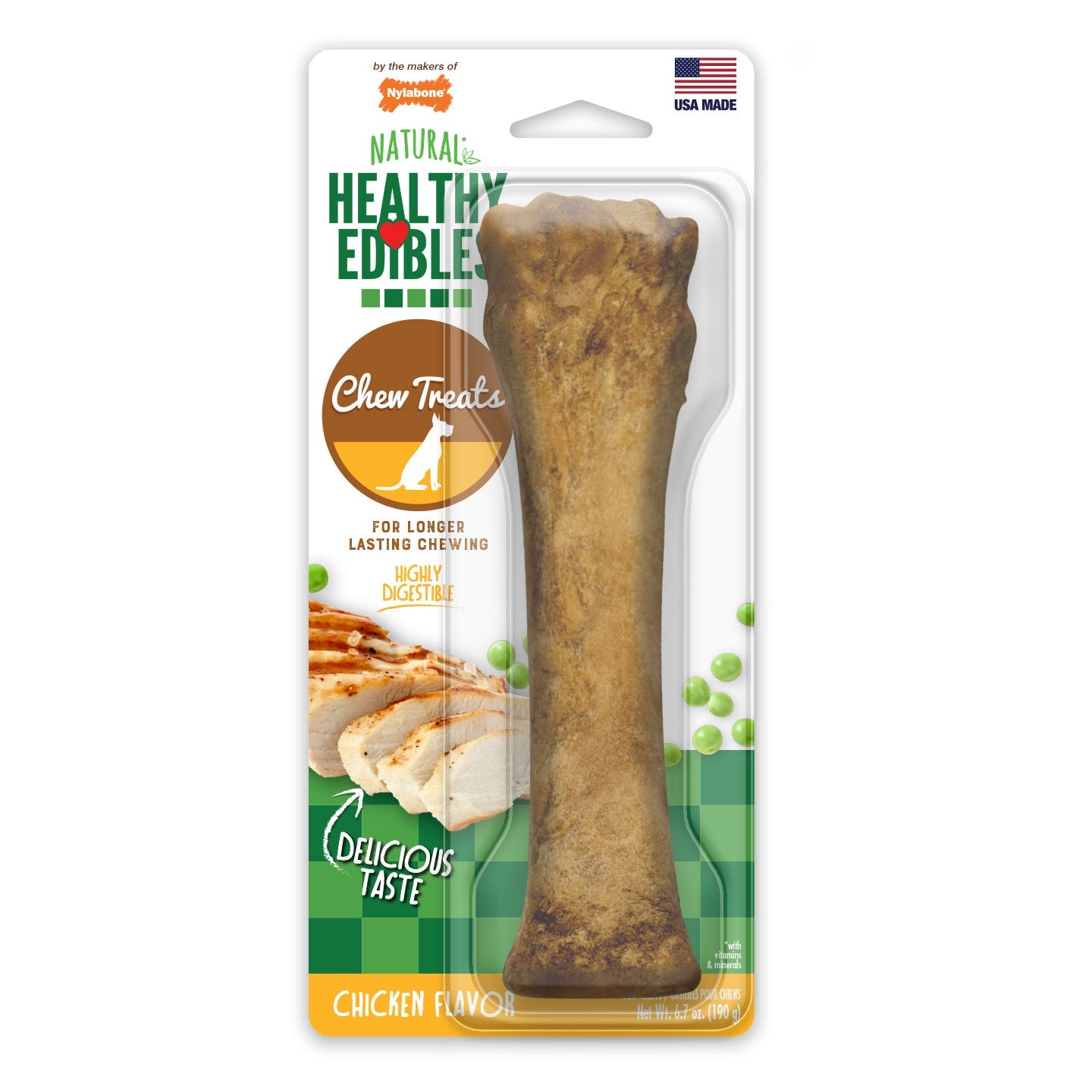 Healthy Edibles Longer Lasting Chicken Treats Souper 1 count Nylabone