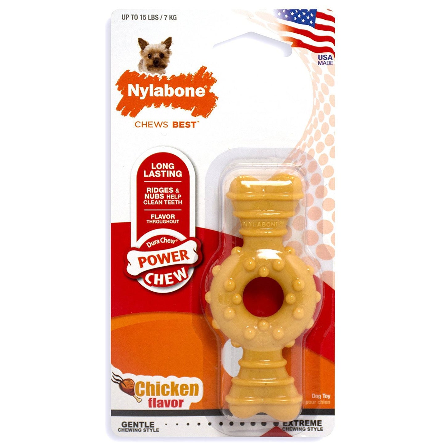 Dura Chew Textured Ring Bone Dog Chew Chicken Nylabone