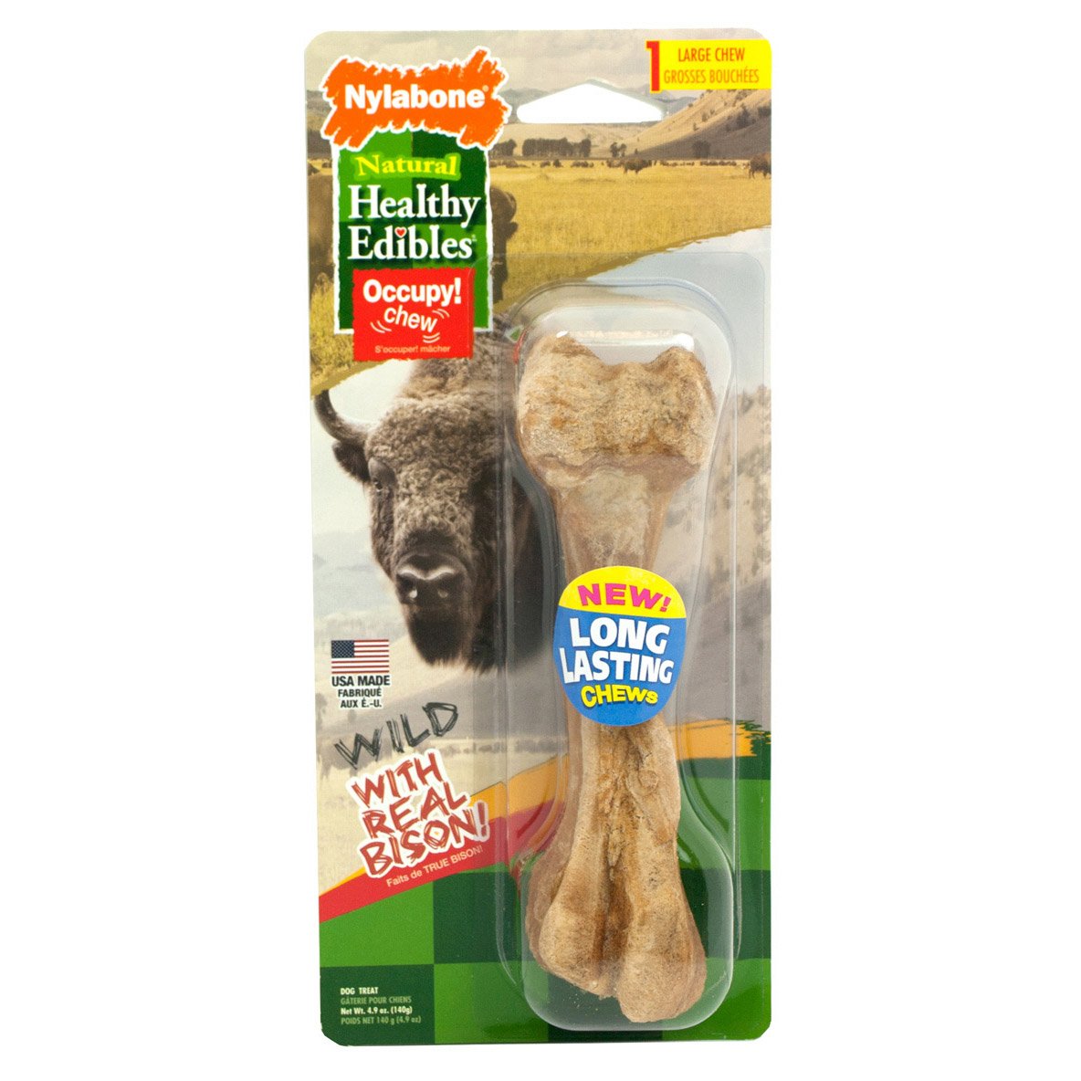 Healthy Edibles Wild Chew Treats Bison Large 1 count Nylabone