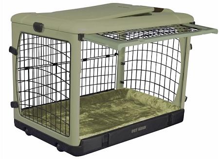 Deluxe Steel Dog Crate with Bolster Pad Dog Crates Pet Gear