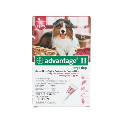 Flea Control for Dogs and Puppies 21-55 lbs 4 Month Supply Advantage