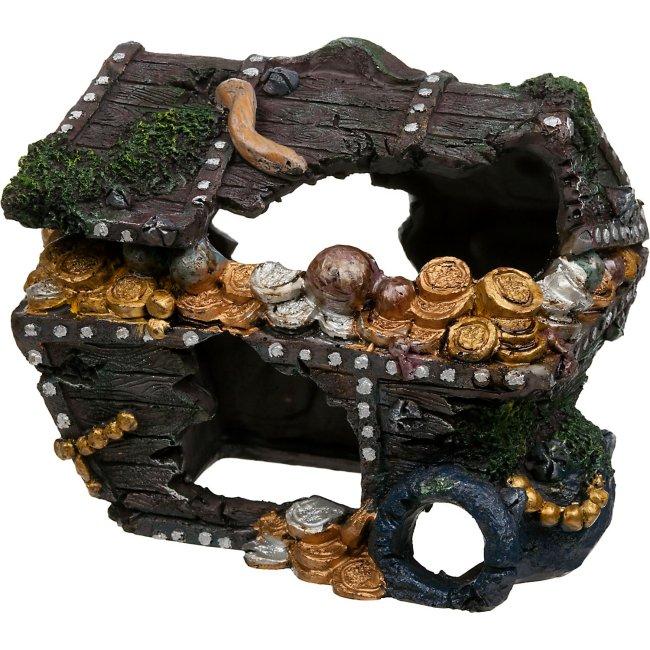 Treasure Chest Aquarium Ornament - Penn Plax Aquariums/Aquarium Decorations Penn Plax Extra Large - 11" L x 10" W x 9" H