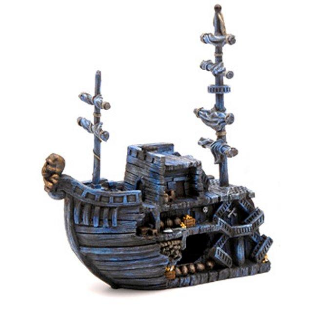 Pirate Ship Aquarium Ornament - 12" - Penn Plax Pirate Treasure Ship Bow Aquariums/Aquarium Decorations Penn Plax