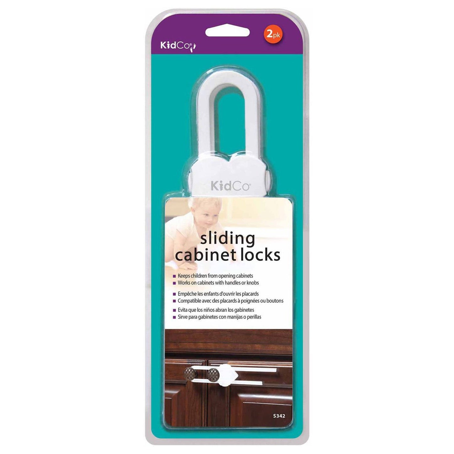 Sliding Cabinet and Drawer Lock 2 pack Kidco