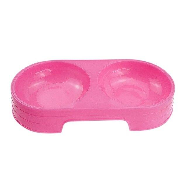 Double Feeding Bowl for Pets InfiniteWags Pink