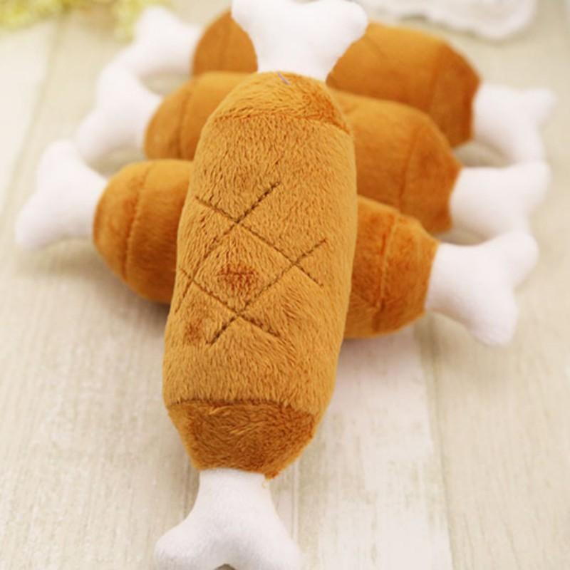 Chicken Leg Dog Toy - Squeaky, Soft Plush InfiniteWags