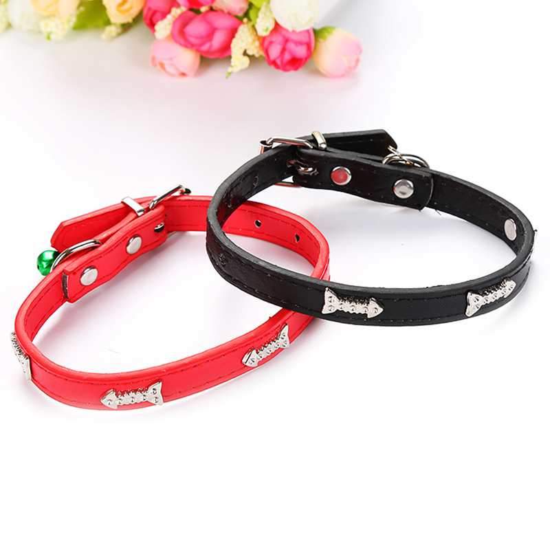 Adjustable Faux Leather Cat Collar InfiniteWags