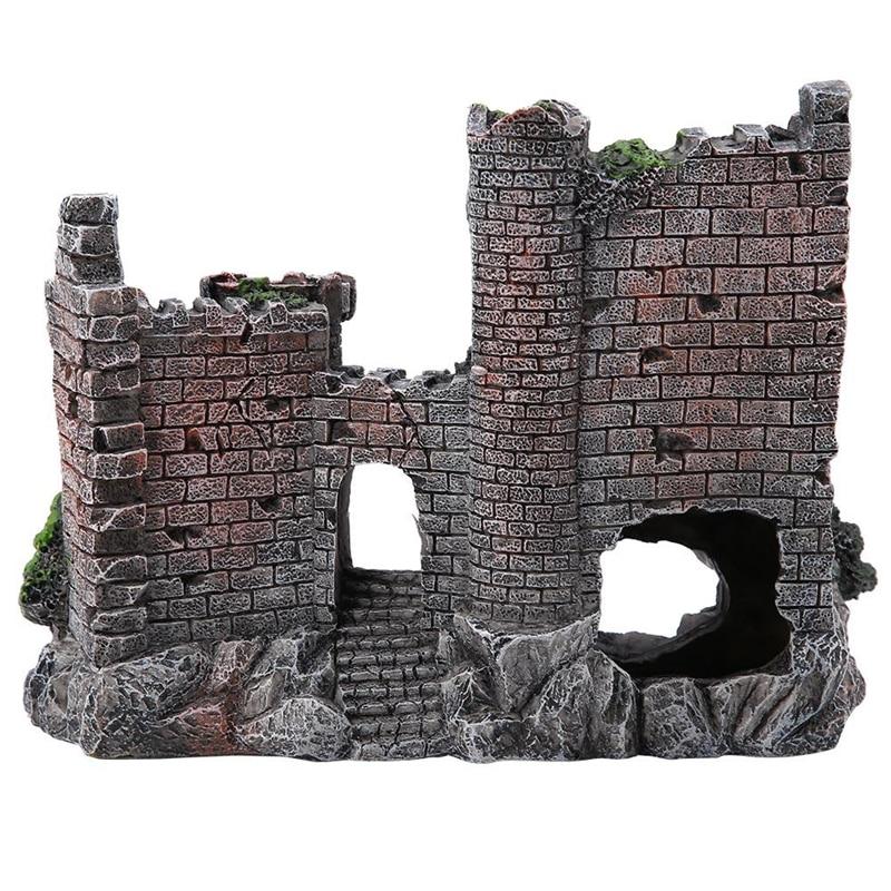 Castle with Three Turrets Aquarium Fish Tank Decoration Ornament 7 Inch  Tall