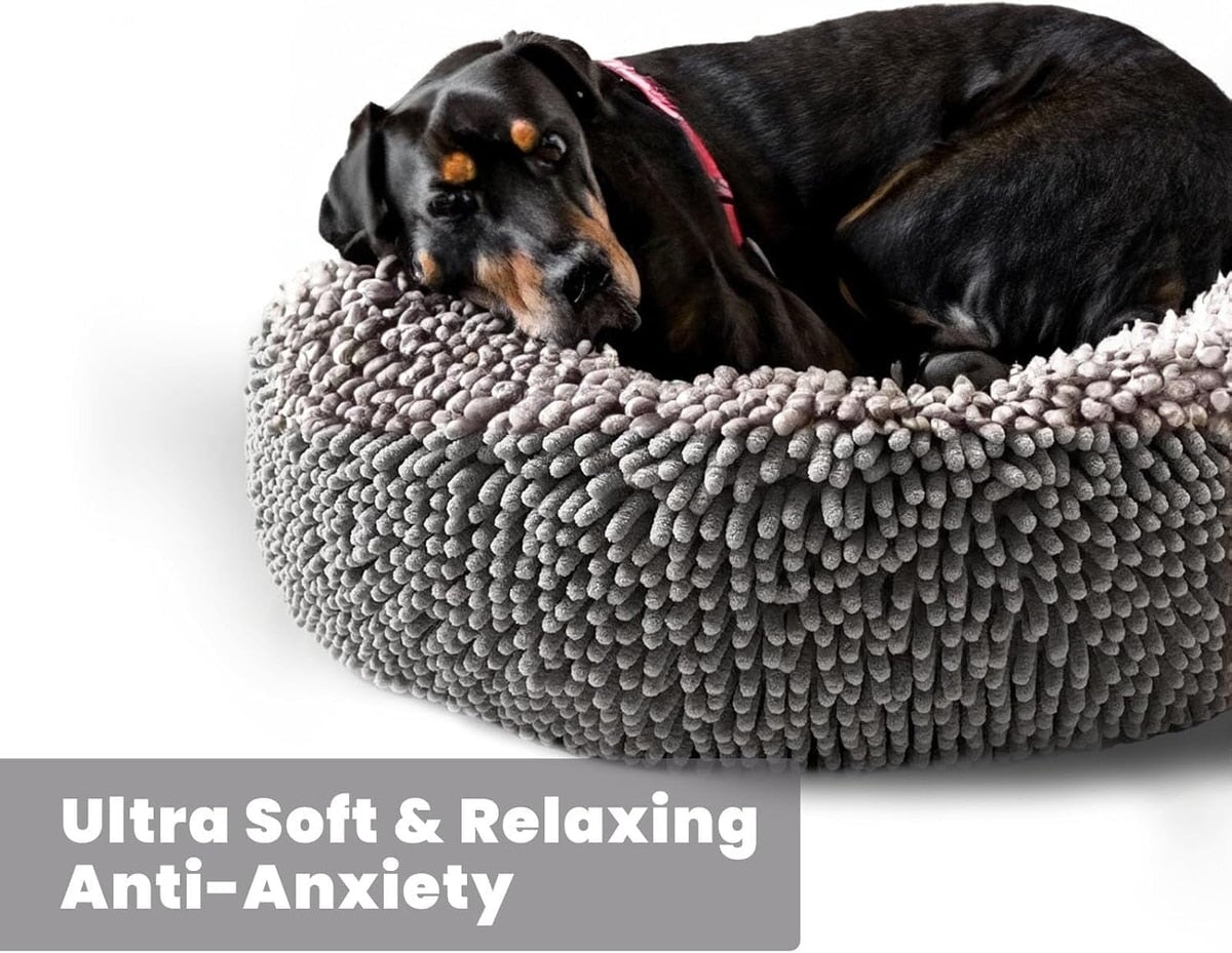 Muddy Mat® Cloud K-9 Bed for Dogs & Cats - Soft & Relaxing Round Dog Bed –Grey Large (40x40) InfiniteWags 