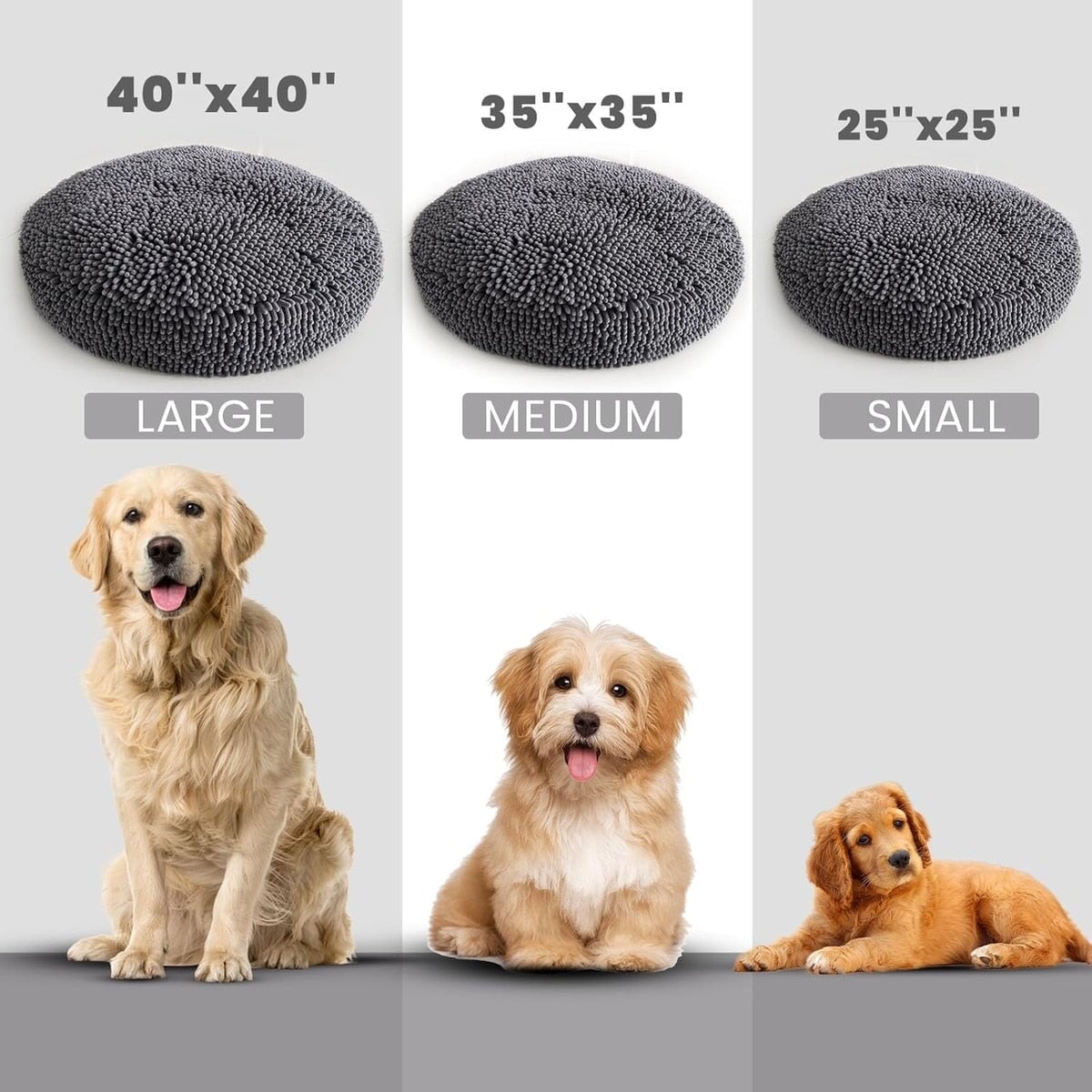Muddy Mat® Cloud K-9 Bed for Dogs & Cats - Soft & Relaxing Round Dog Bed –Grey Large (40x40) InfiniteWags 