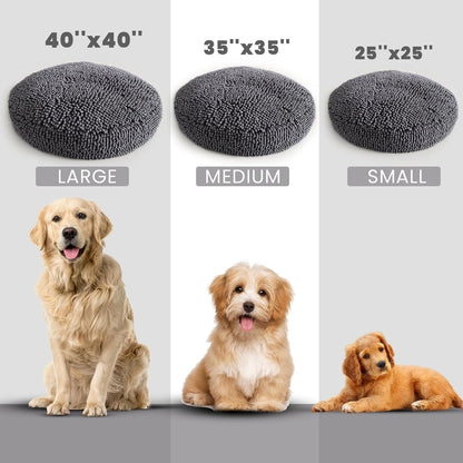 Muddy Mat® Cloud K-9 Bed for Dogs & Cats - Soft & Relaxing Round Dog Bed –Grey Large (40x40) InfiniteWags 