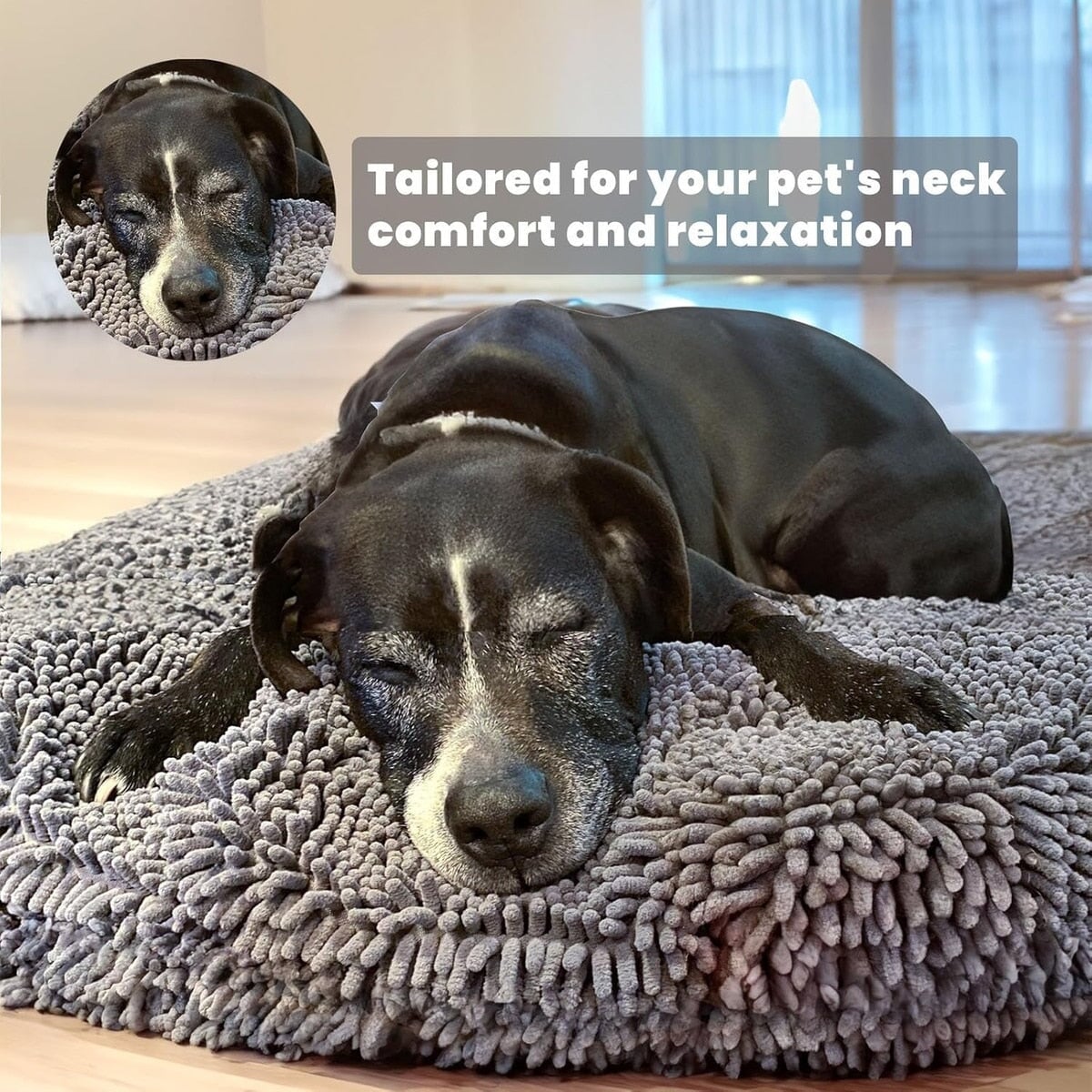 Muddy Mat® Cloud K-9 Bed for Dogs & Cats - Soft & Relaxing Round Dog Bed –Grey Large (40x40) InfiniteWags 