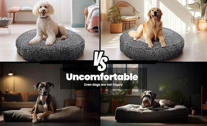 Muddy Mat® Cloud K-9 Bed for Dogs & Cats - Soft & Relaxing Round Dog Bed –Grey Large (40x40) InfiniteWags 