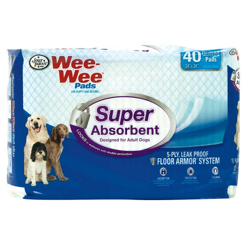 Wee-Wee Super Absorbent Pads 40 count Four Paws 