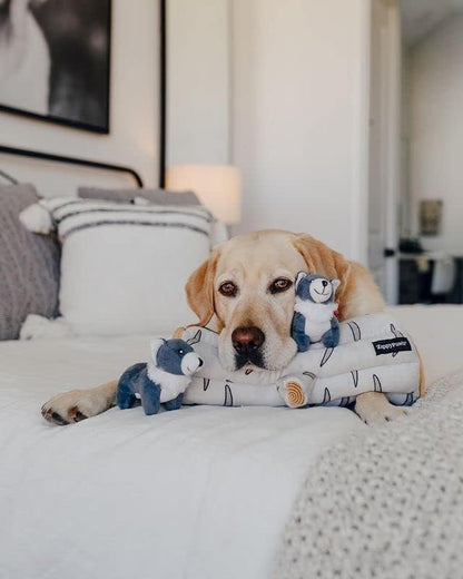 ZippyPaws Burrow Puzzle Plush Dog Toy - Arctic Wolf InfiniteWags 