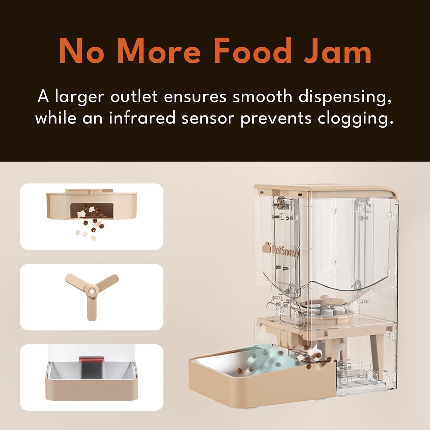 PetSnowy Snow+ Automatic Cat Feeder - Wi-Fi Enabled Automatic Cat Food Dispenser with APP Control 4L InfiniteWags 