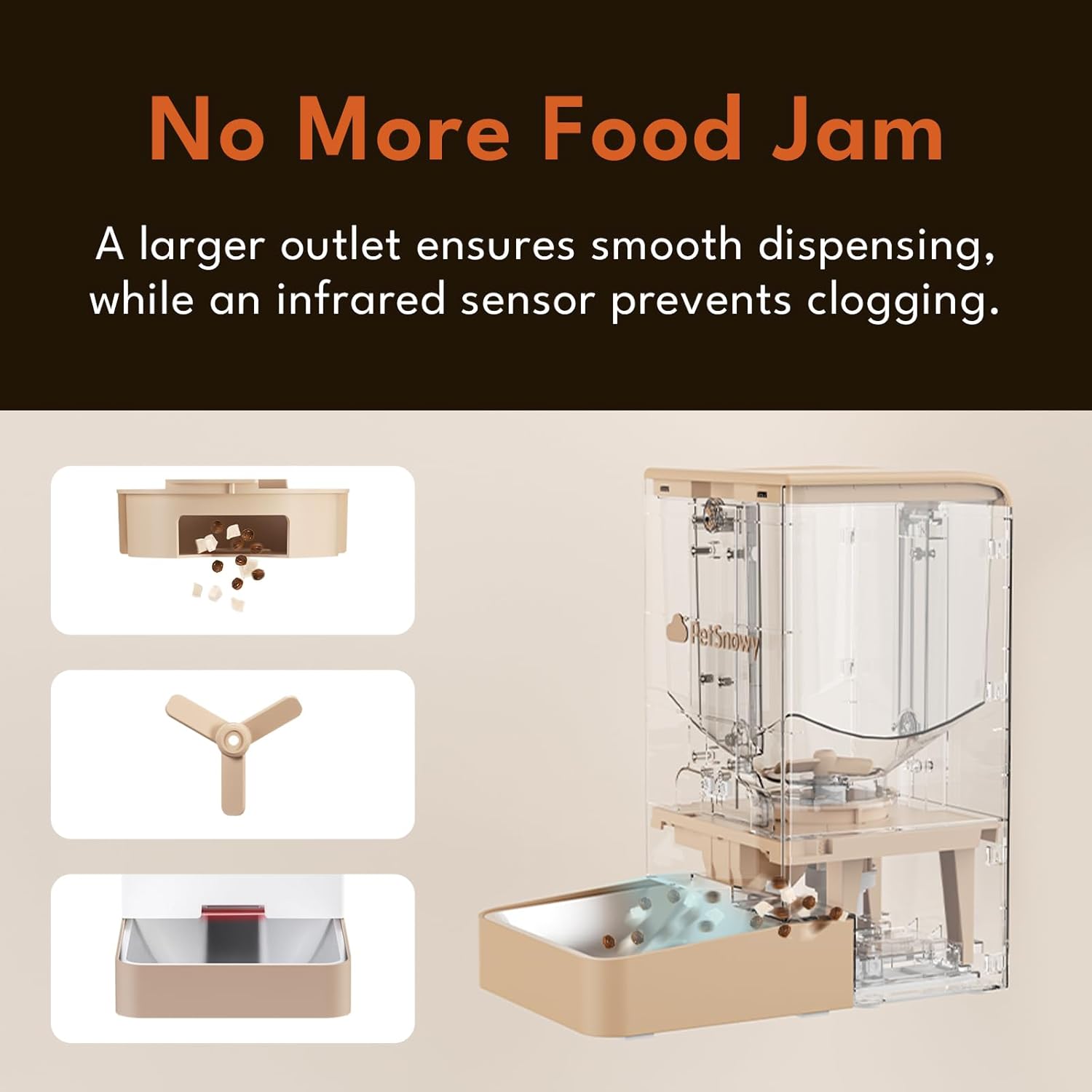 PetSnowy Snow+ Automatic Cat Feeder - Wi-Fi Enabled Automatic Cat Food Dispenser with APP Control 4L InfiniteWags 