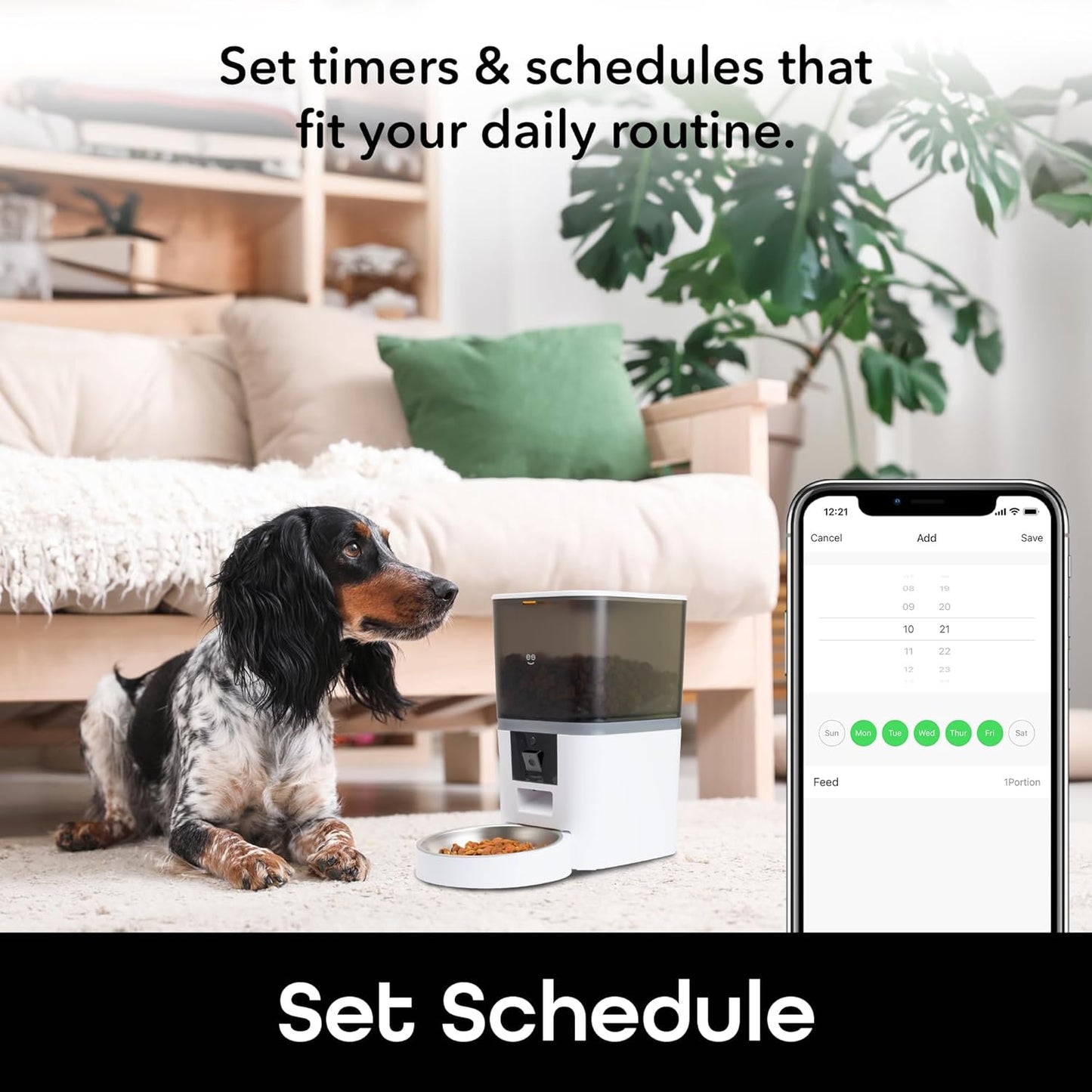 Smart Pet Feeder with Camera 1080p HD Night Vision Two-Way Audio InfiniteWags 