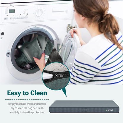 Orthopedic Dog Bed with Thick Gel Memory Foam Support Durable Flannel Fabric with Removable Cover & Waterproof Liner Dog Beds InfiniteWags 