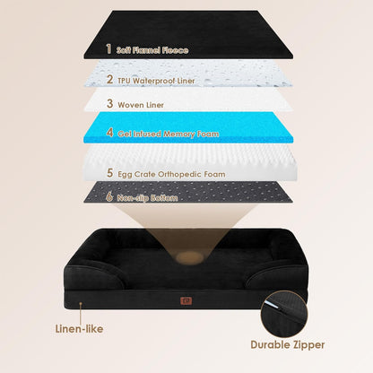 Orthopedic XL Dog Bed - Waterproof Memory Foam Dog Bed for Extra Large Dogs InfiniteWags 