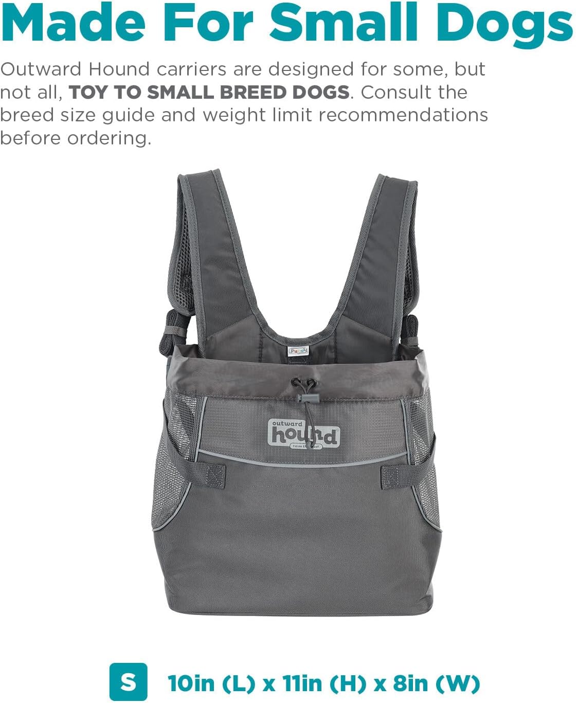 Outward Hound PupPak Dog Front Carrier Small Grey InfiniteWags 