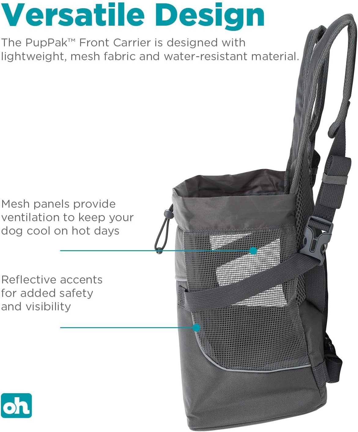 Outward Hound PupPak Dog Front Carrier Small Grey InfiniteWags 