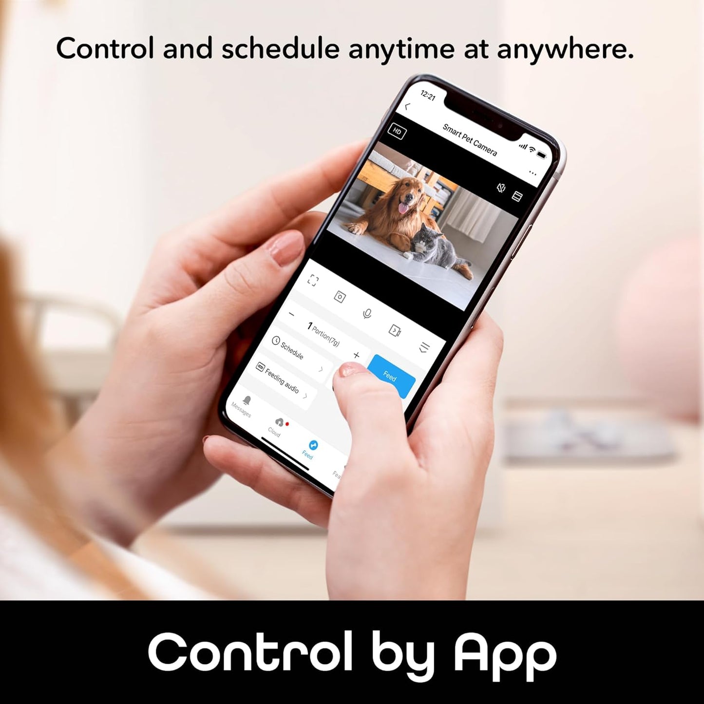 Smart Pet Feeder with Camera 1080p HD Night Vision Two-Way Audio InfiniteWags 