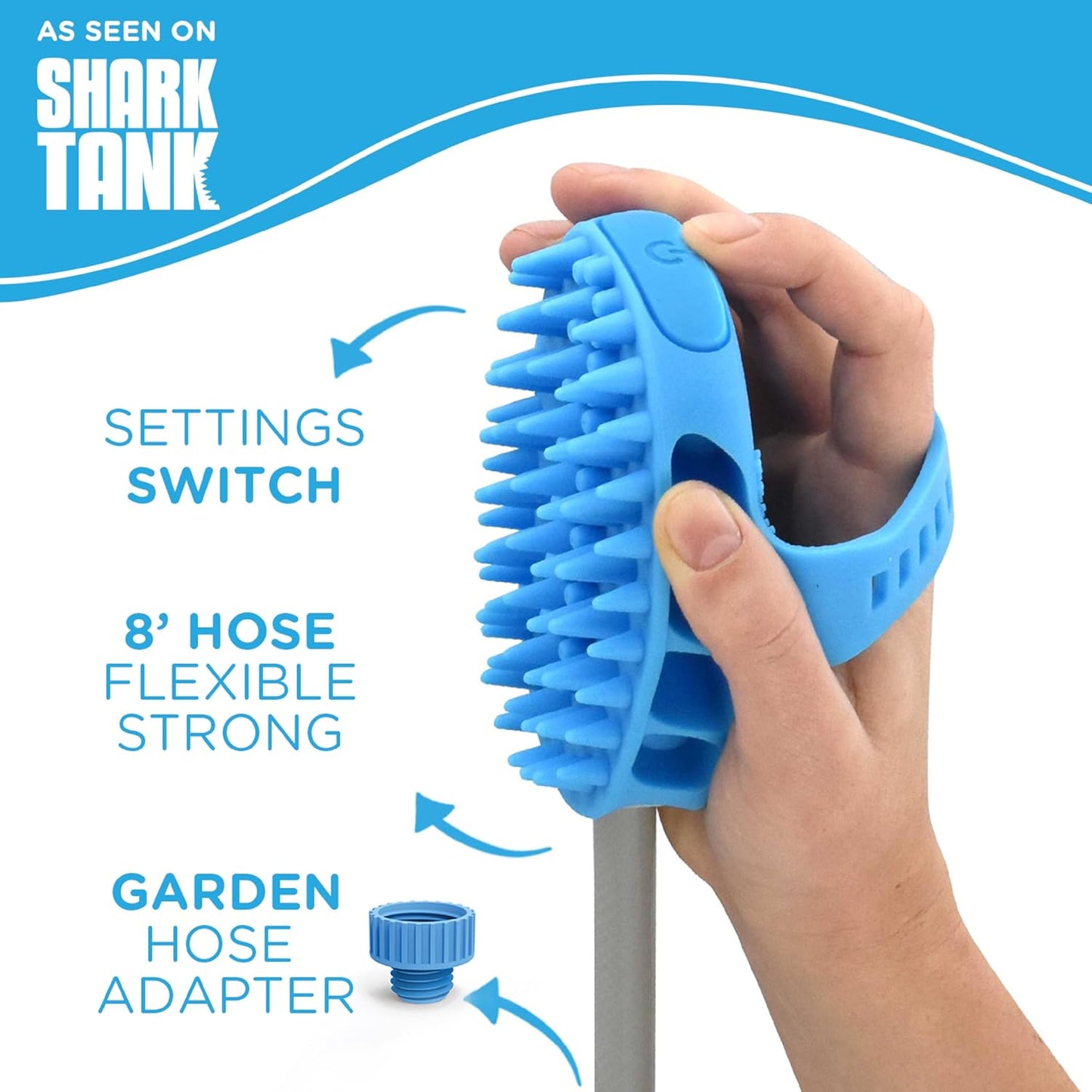 Aquapaw Dog Bath Brush Pro - Sprayer and Scrubber Tool in One - Indoor/Outdoor Dog Bathing Supplies - Pet Grooming for Dogs with Long & Short Hair - Dog Shower Attachment for a Washing Station InfiniteWags 
