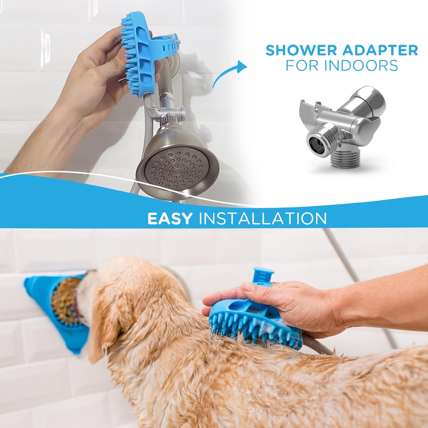 Aquapaw Dog Bath Brush Pro - Sprayer and Scrubber Tool in One - Indoor/Outdoor Dog Bathing Supplies - Pet Grooming for Dogs with Long & Short Hair - Dog Shower Attachment for a Washing Station InfiniteWags 