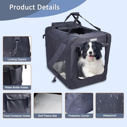 36" Soft Dog Crate Kennel for Pets (36" L x 24" W x 27" H Black) InfiniteWags 