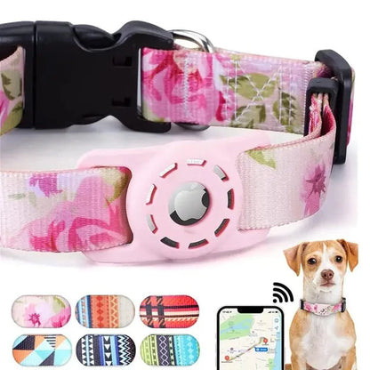 Digital Printing Collar for Apple Airtag - Pets Accessories InfiniteWags Pink S-1.5x40CM 